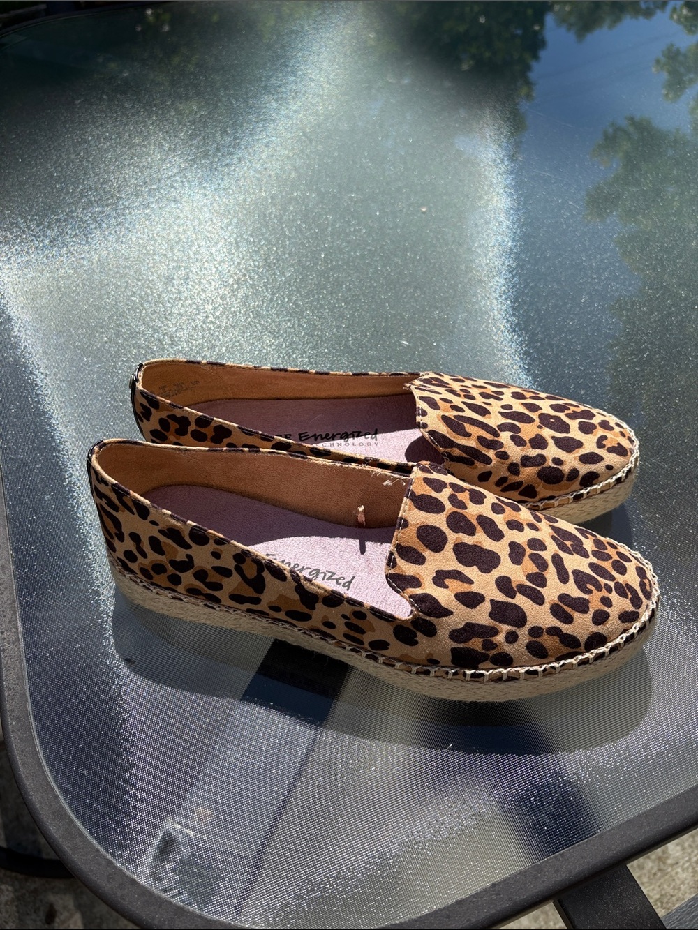 Dr. Scholl's Be Energized Find Me Espadrille shoe leopard print